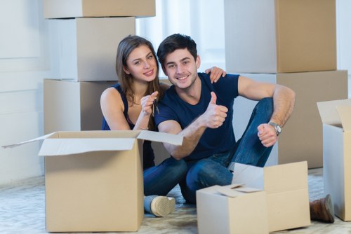 Household items packed for man and van removals in West Heath