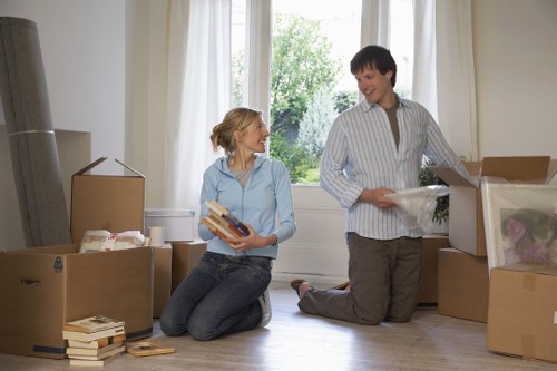 Packing boxes and furniture for a West Heath move