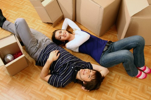 Furniture and boxes loaded for a home move in West Heath